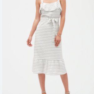 Banana Republic Petite Stripe Strappy Flounce Midi Sundress
